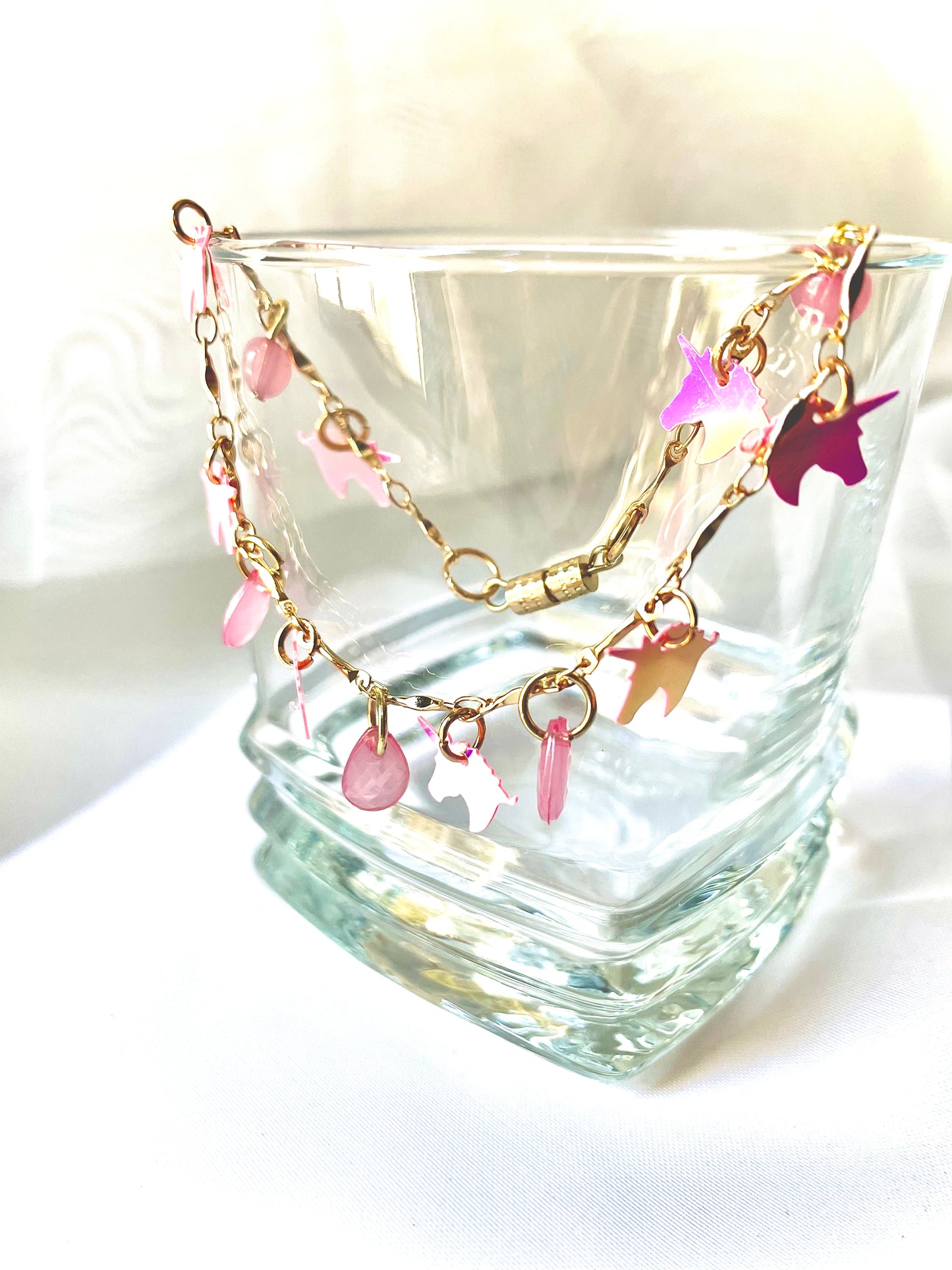 Holographic Unicorn Bracelet Pink